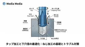 タップ下穴径の設計ルール完全ガイド｜ねじ加工で失敗しないための基礎知識