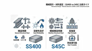 SS400とS45Cの違いと使い分け｜機械設計者のための材料選定ガイド